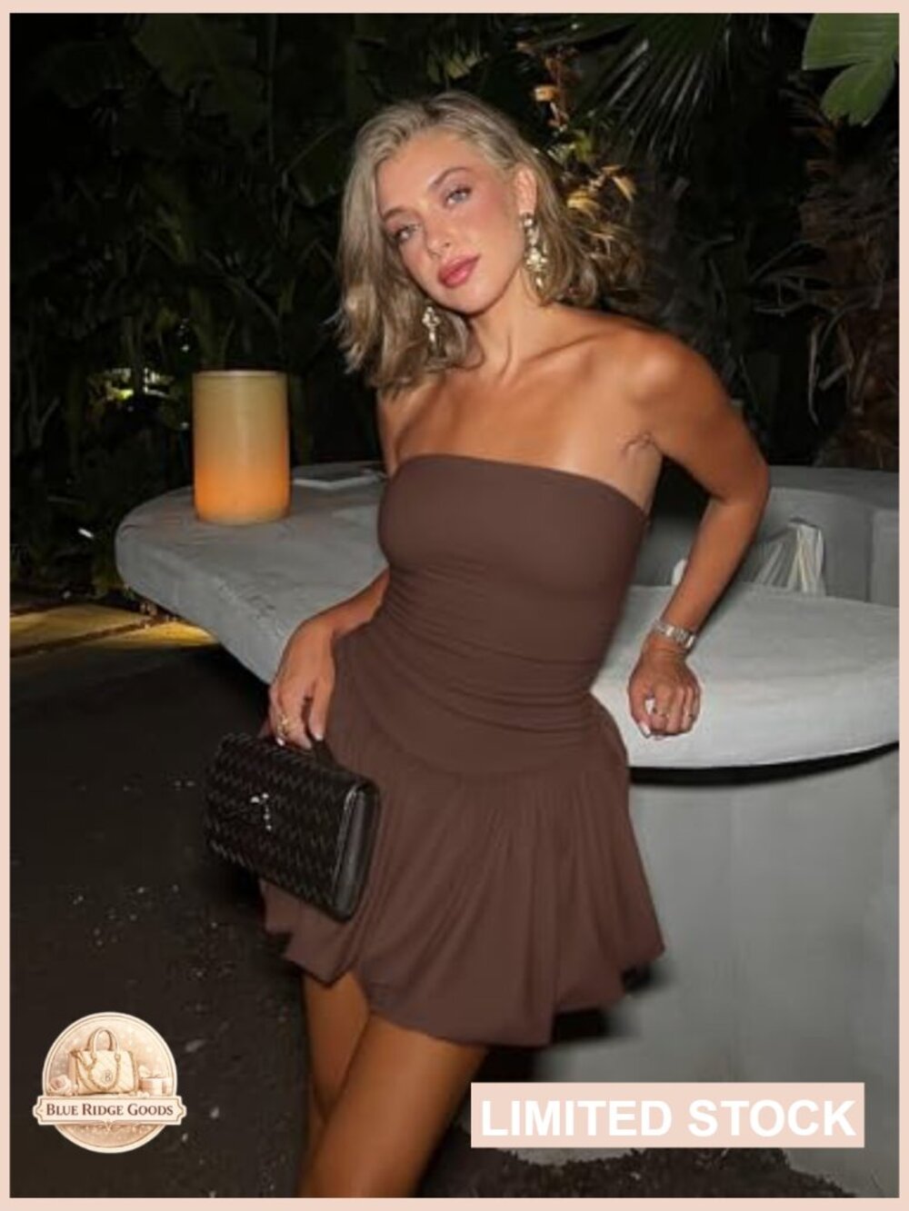 Tube Mini Dress Bodycon Ruched Bubble Hem Strapless Backless Summer Night Out - Picture 5 of 7